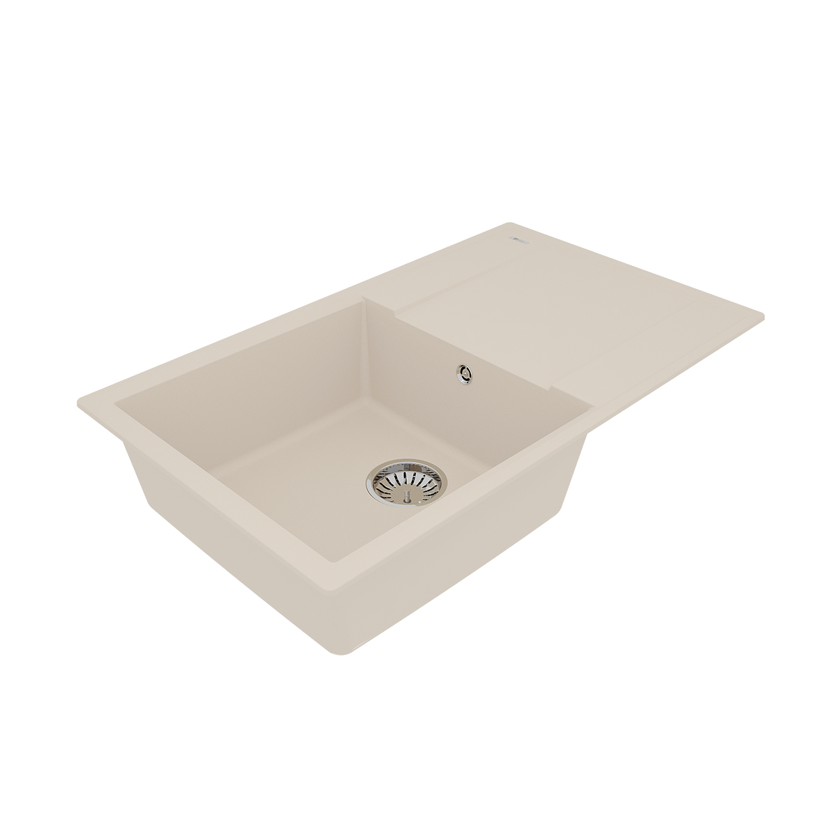 Мойка кухонная Lemark IMANDRA 840 врезная прямоугольная с крылом из кварцгранита, шампань 
