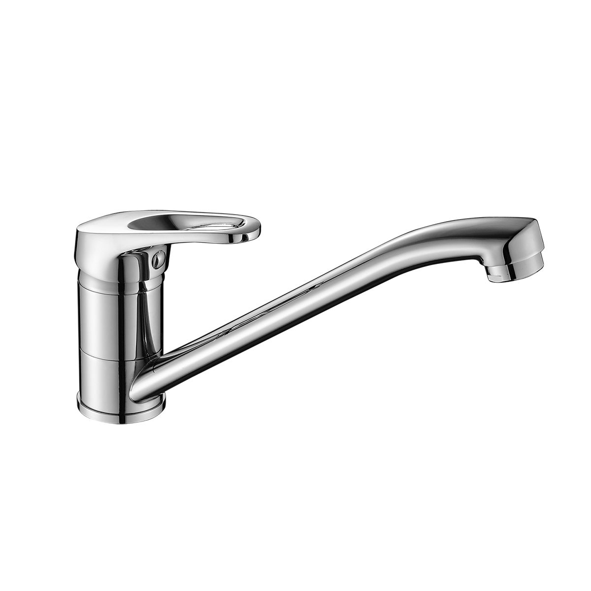 Смеситель DECOROOM DR21018 одноручный  для кухни с поворотным изливом, хром