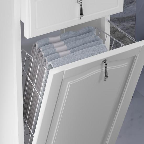 Пенал OPADIRIS Риспекто 40, белый матовый, с бельевой корзиной, правый, вар. 2