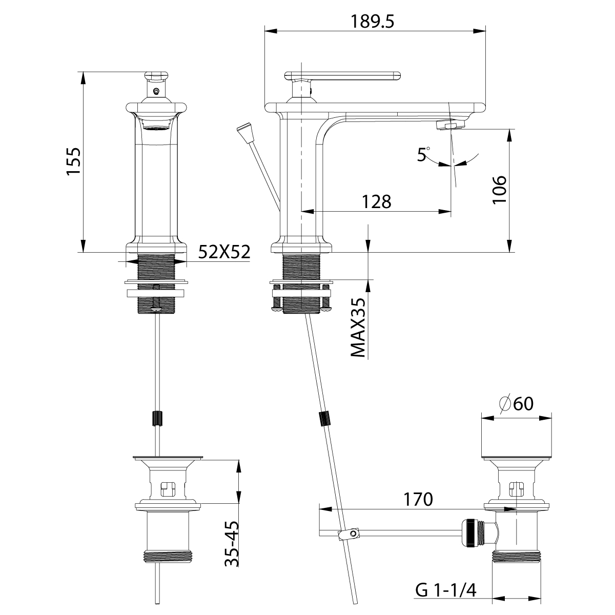 Смеситель Lemark Mista LM6406WG для раковины , белый/золото