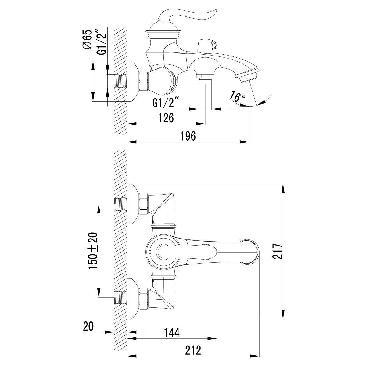 Смеситель Lemark Brava LM4712G для ванны, золото
