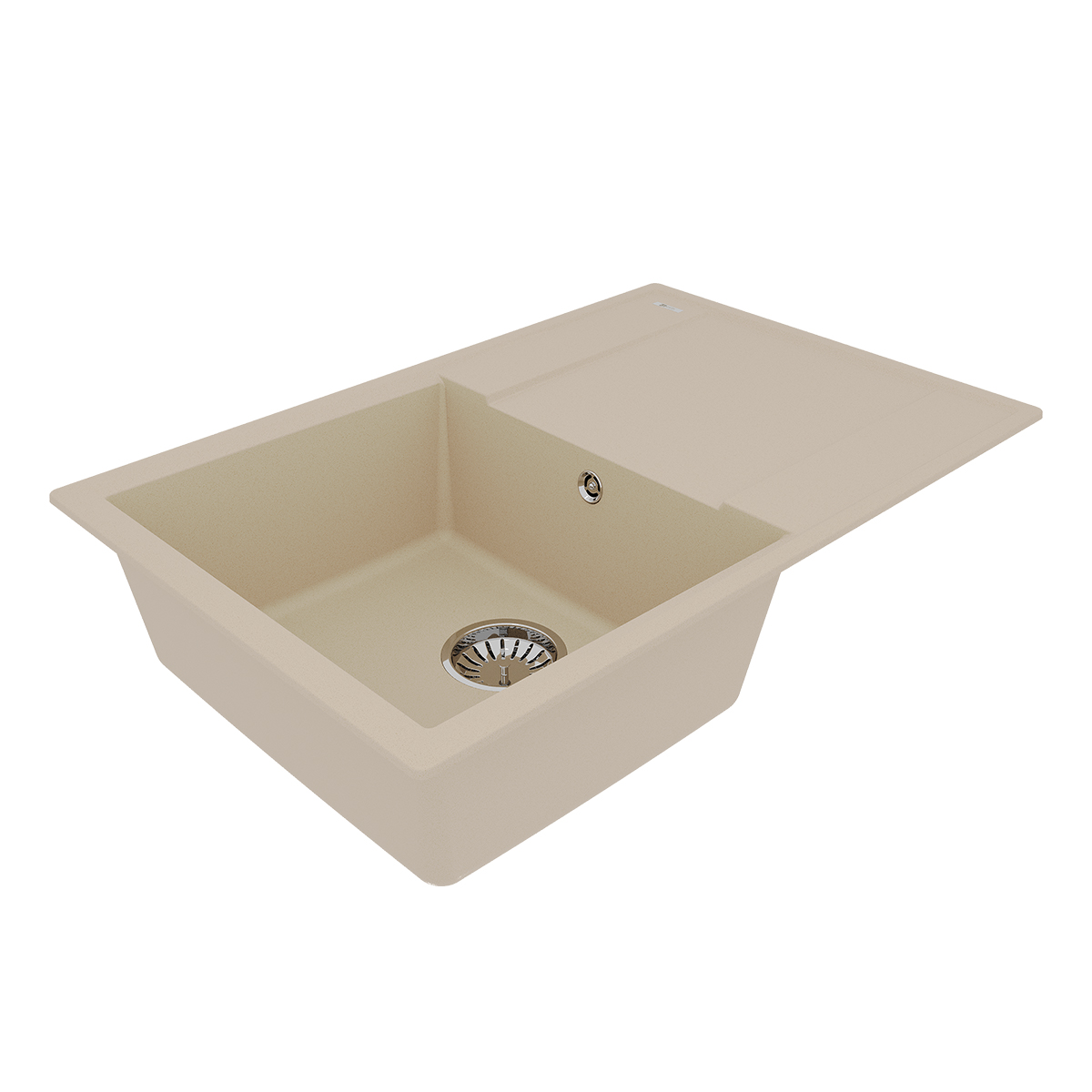 Мойка кухонная Lemark IMANDRA 760 врезная прямоугольная с крылом из кварцгранита, бежевый