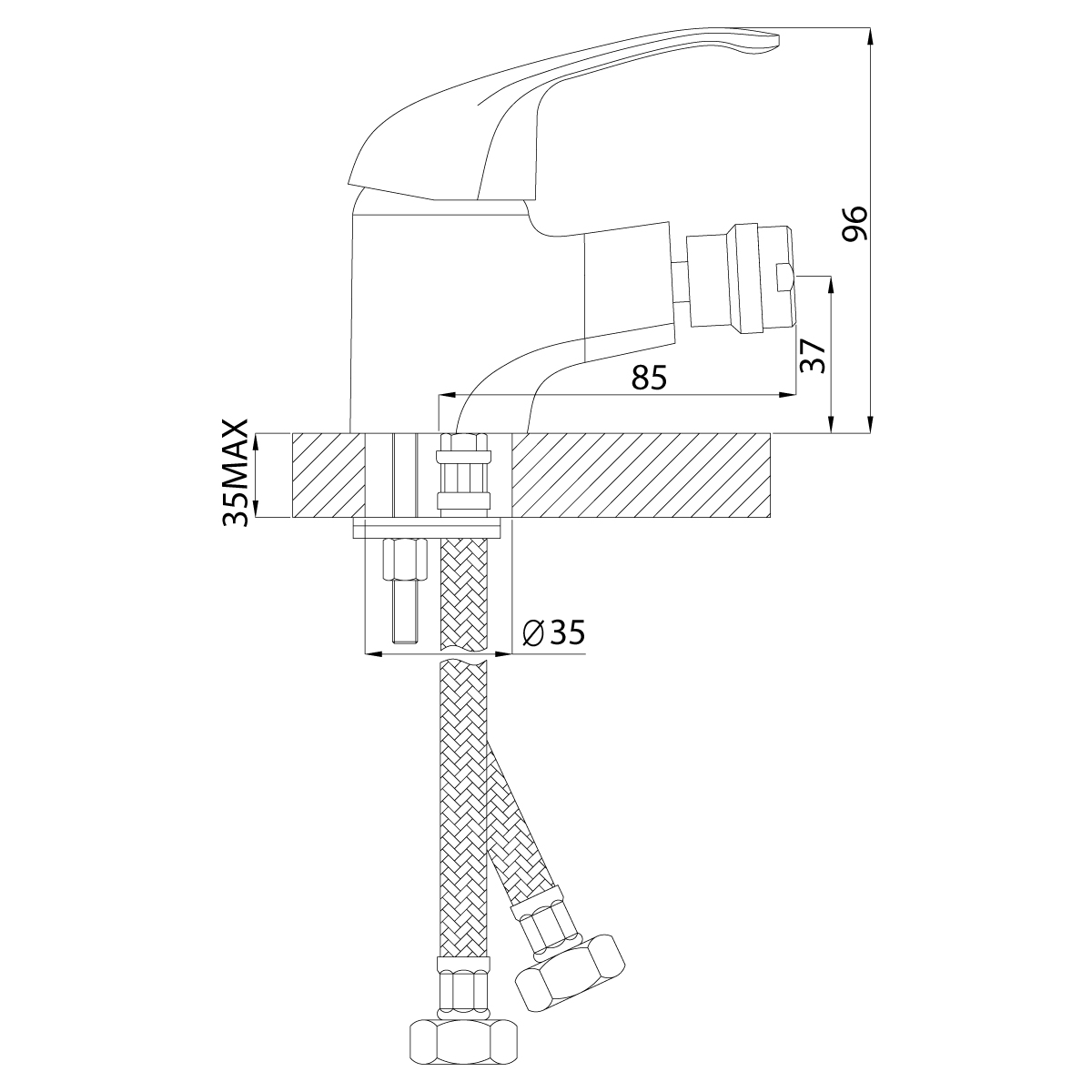 Смеситель Rossinka A35-51 для биде, хром