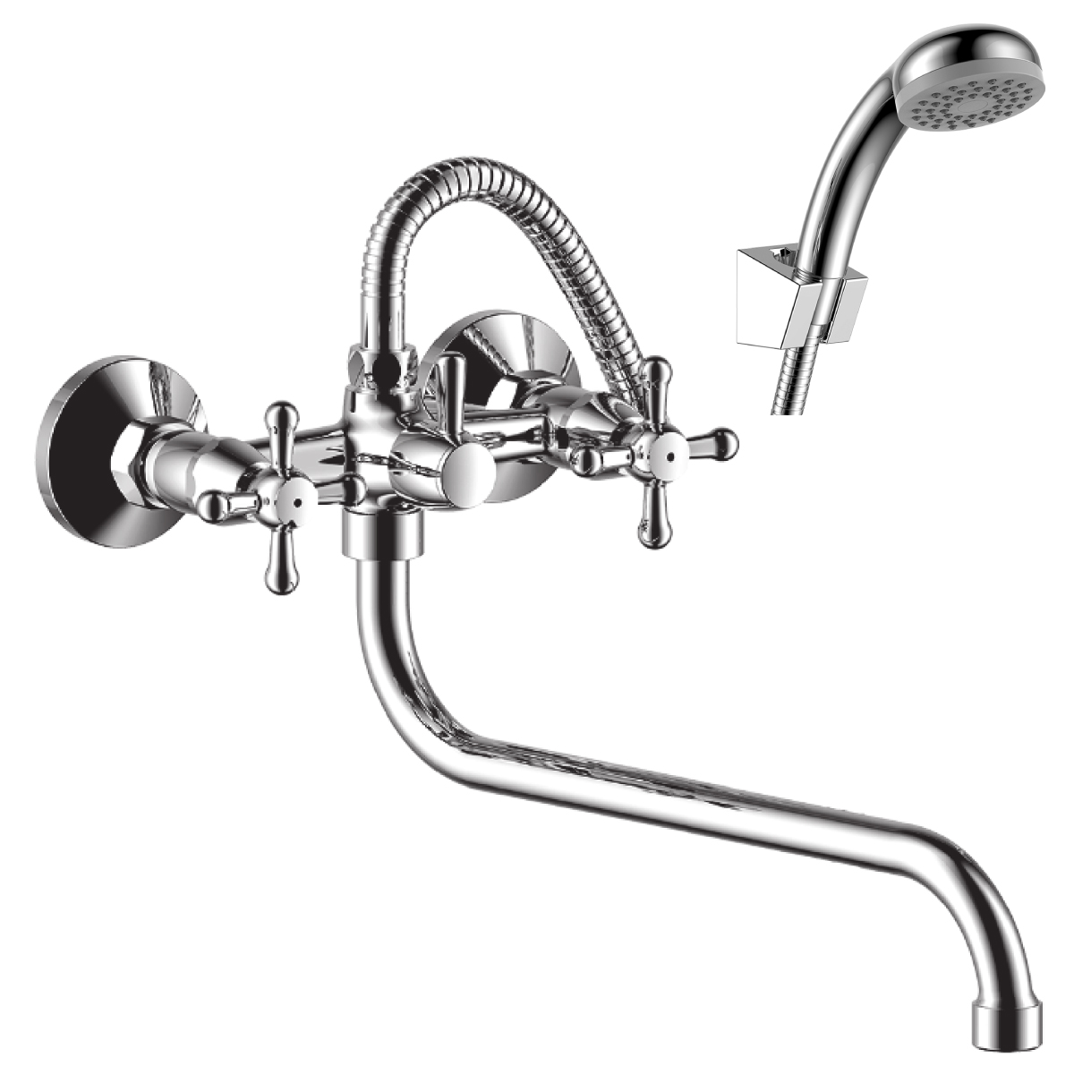 Смеситель Rossinka Y02-82 для ванны универсальный, хром