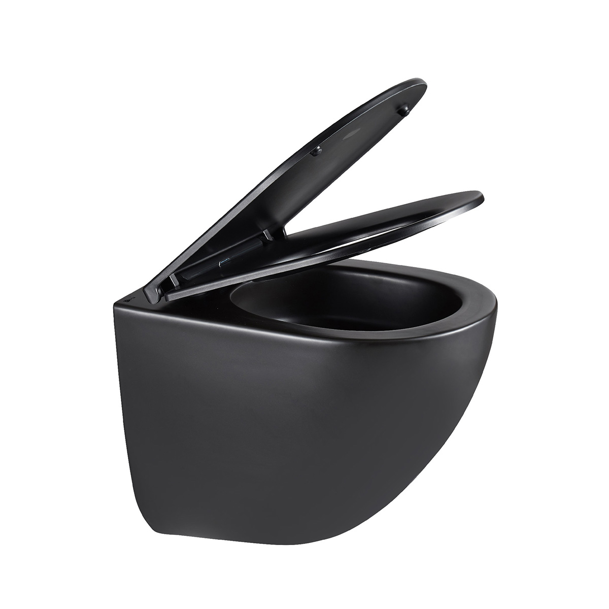 Унитаз Lemark GLAZER подвесной, безободковый, сиден.микролифт,смыв вихревой Торнадо 3.0,черный мат.