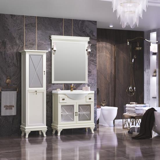 Зеркало OPADIRIS Борджи 85, слоновая кость, с выключателем, вар. 2