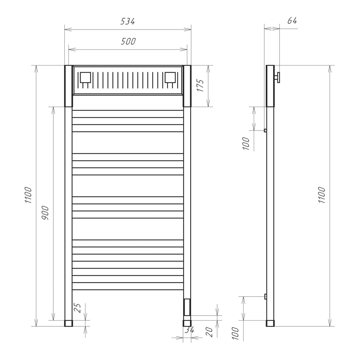 Полотенцесушитель электрический OPADIRIS Оникс OS70351WG белый матовый/белый, золото