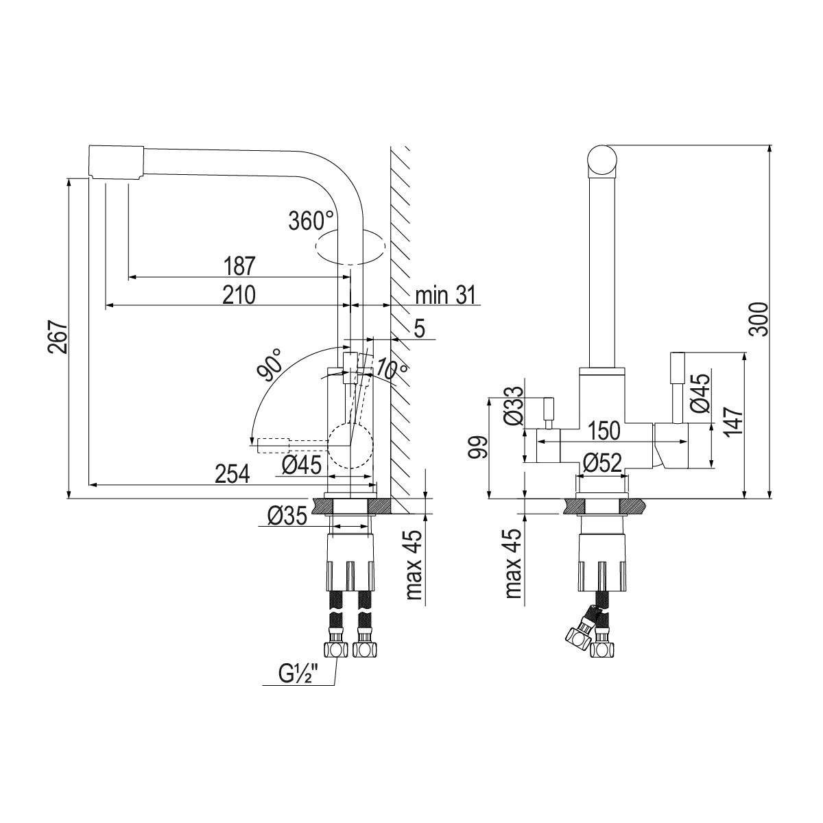Смеситель Lemark Expert LM5061BL для кухни с подключением к фильтру с питьевой водой, черный матовый