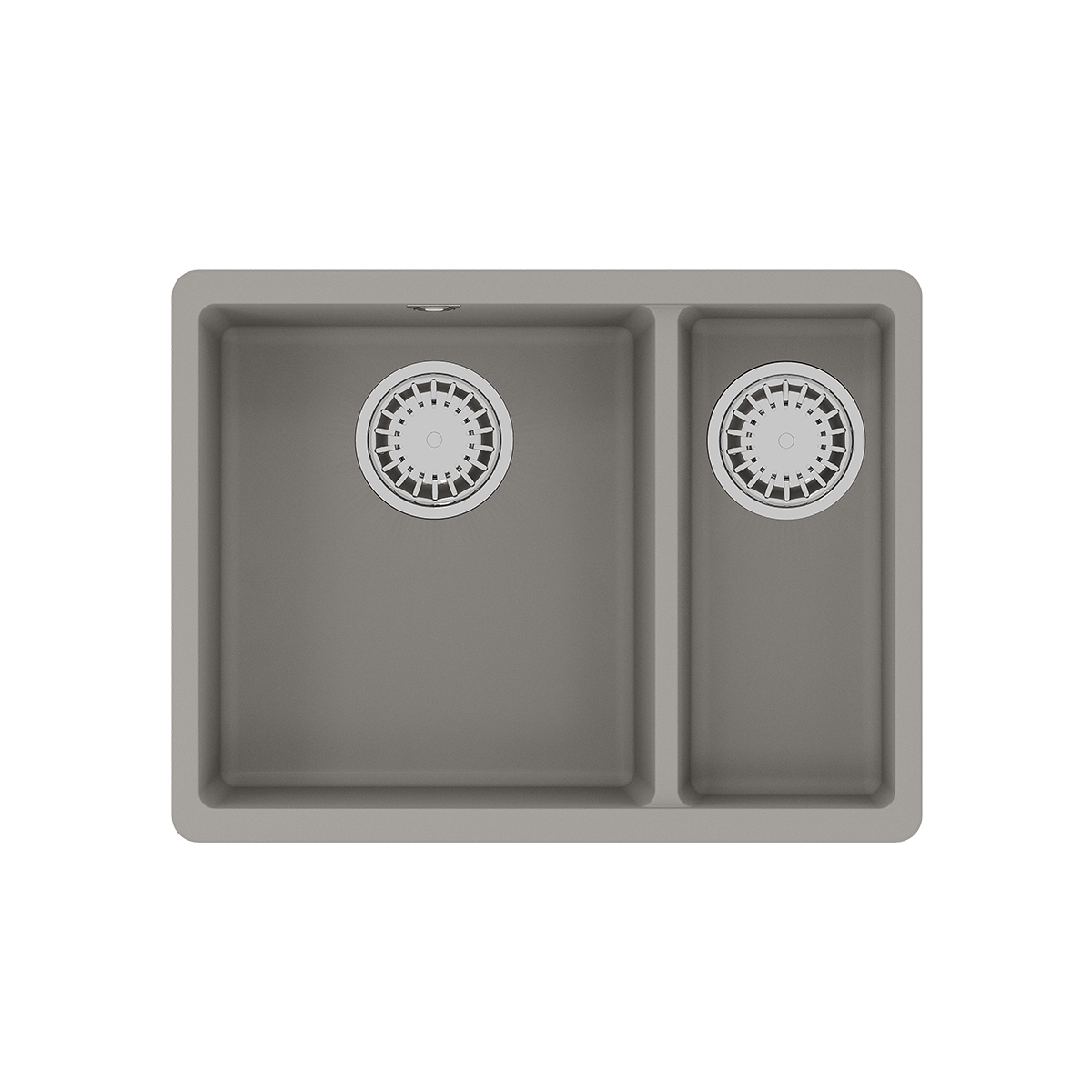 Мойка кухонная Lemark SINARA 550.2-U подстольного монтажа с доп.чашей из кварцгранита, грей