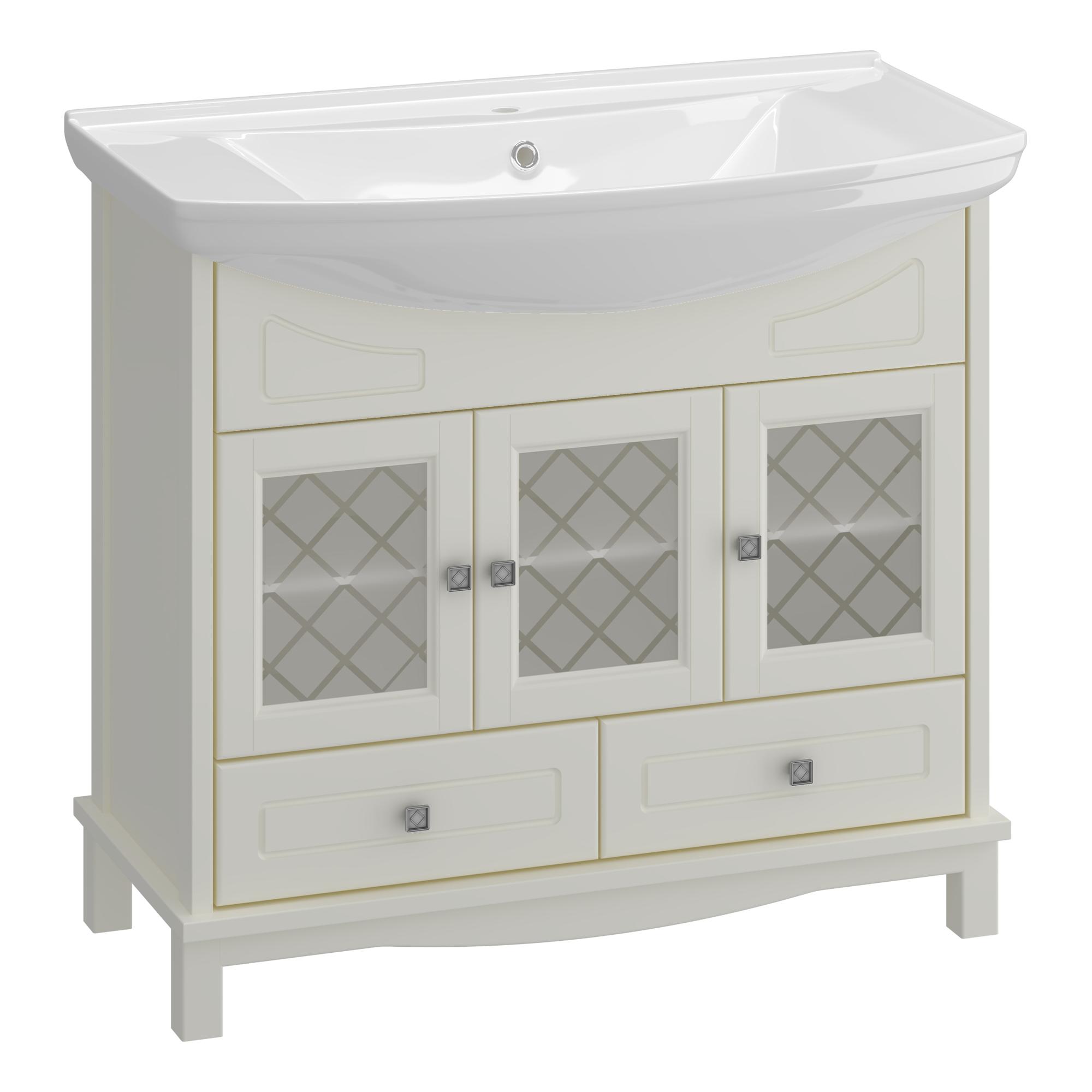 Тумба OPADIRIS Омега 85, слоновая кость (под раковину Kirovit Стиль 85)