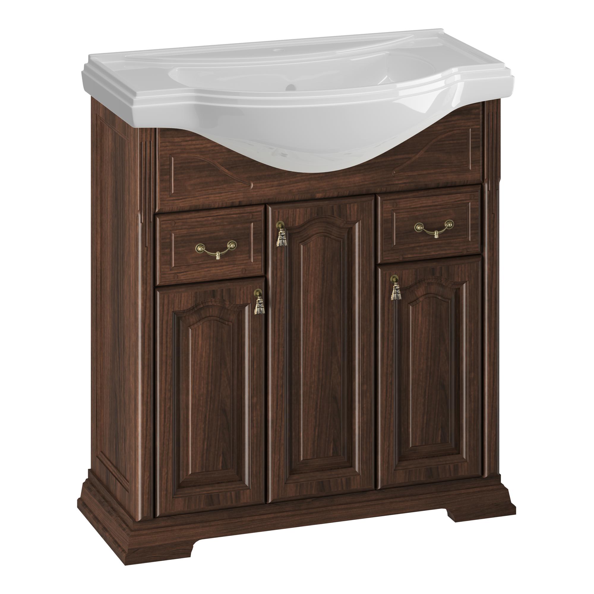 Тумба OPADIRIS Риспекто 80, орех антикварный (нагал) (под раковину Kirovit Классик 80)