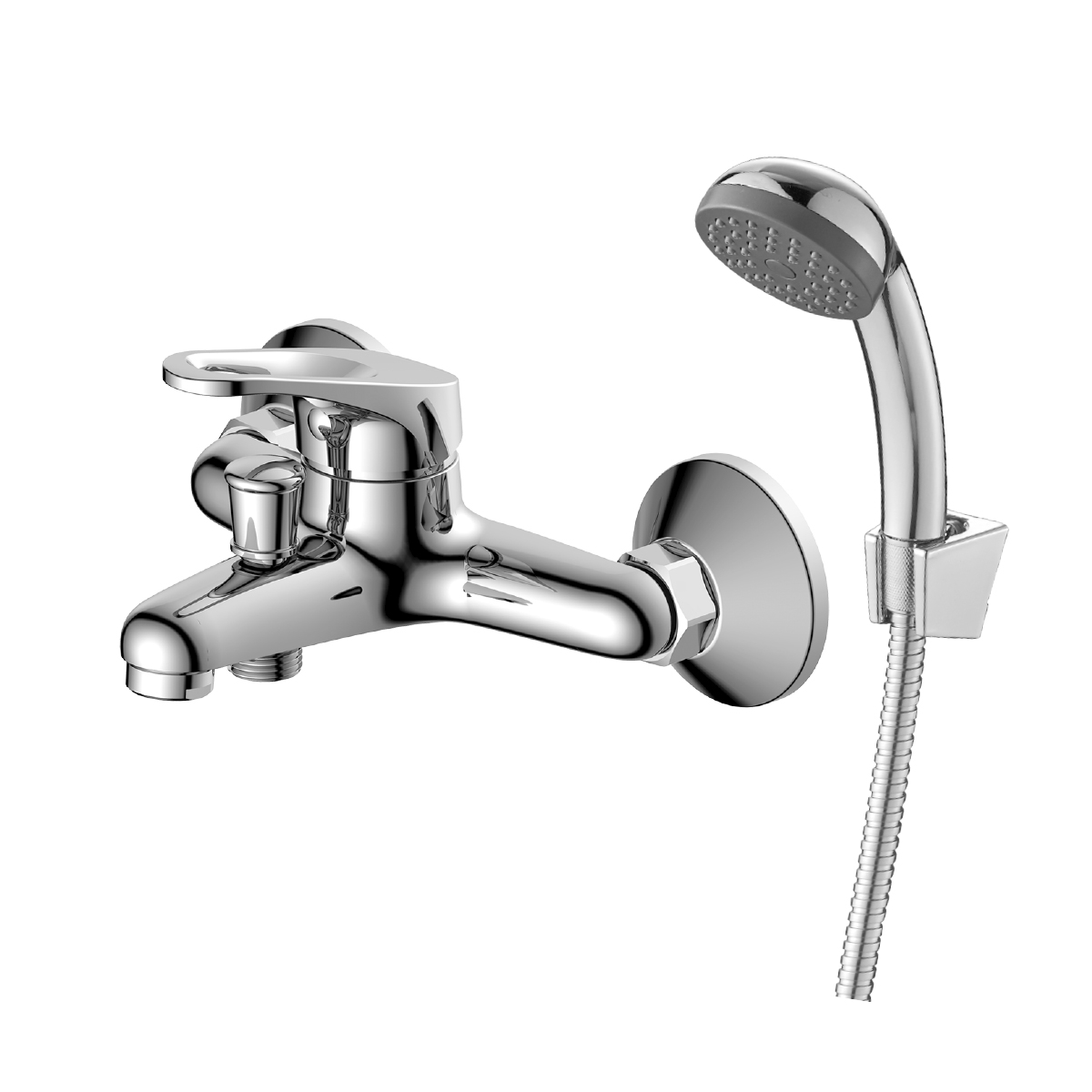 Смеситель DECOROOM DR21035 одноручный для ванны с коротким изливом, хром