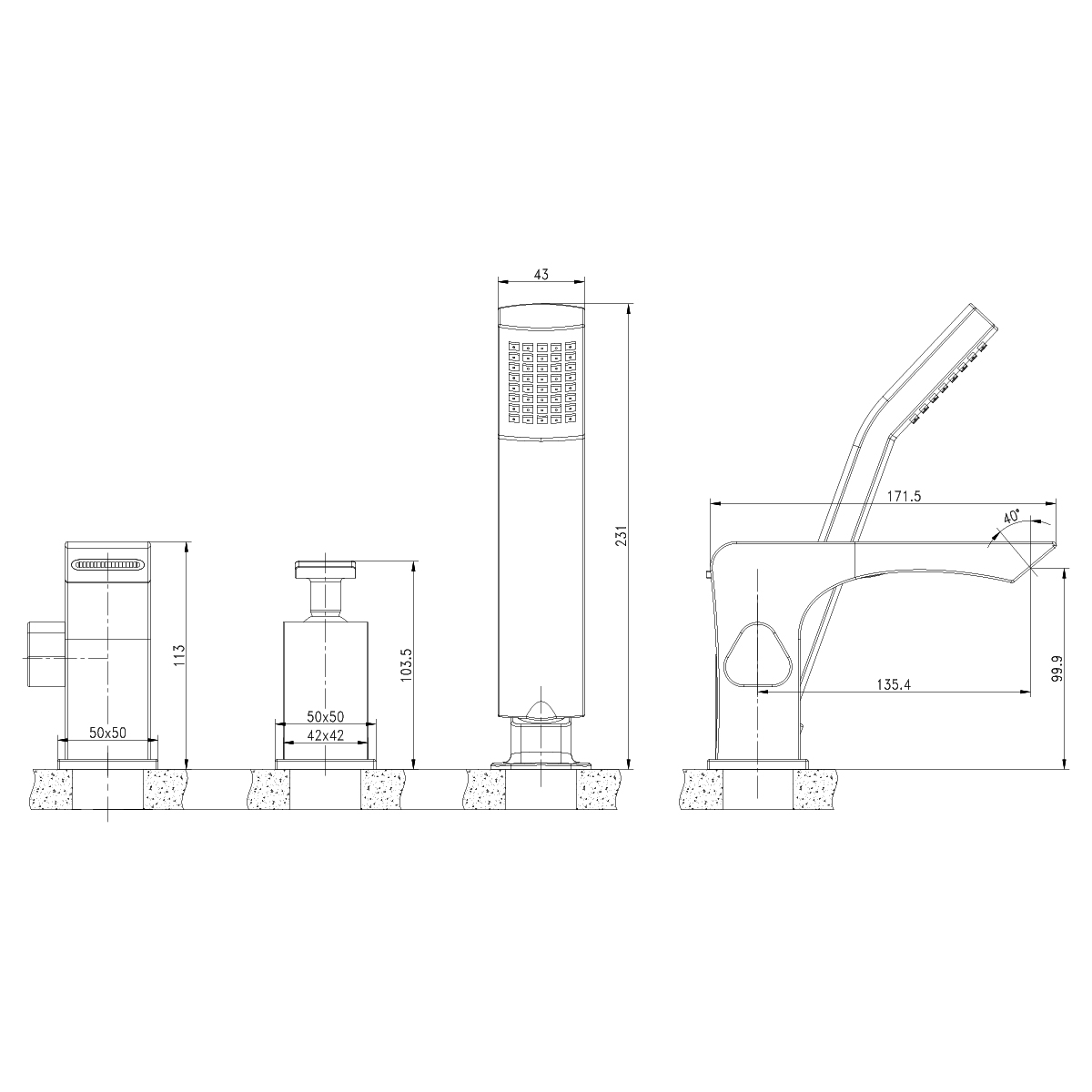 Смеситель Lemark Contest LM5845CW на борт ванны, хром/белый