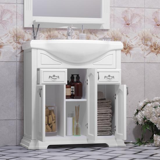 Тумба OPADIRIS Риспекто 80, белый матовый (под раковину Kirovit Классик 80)