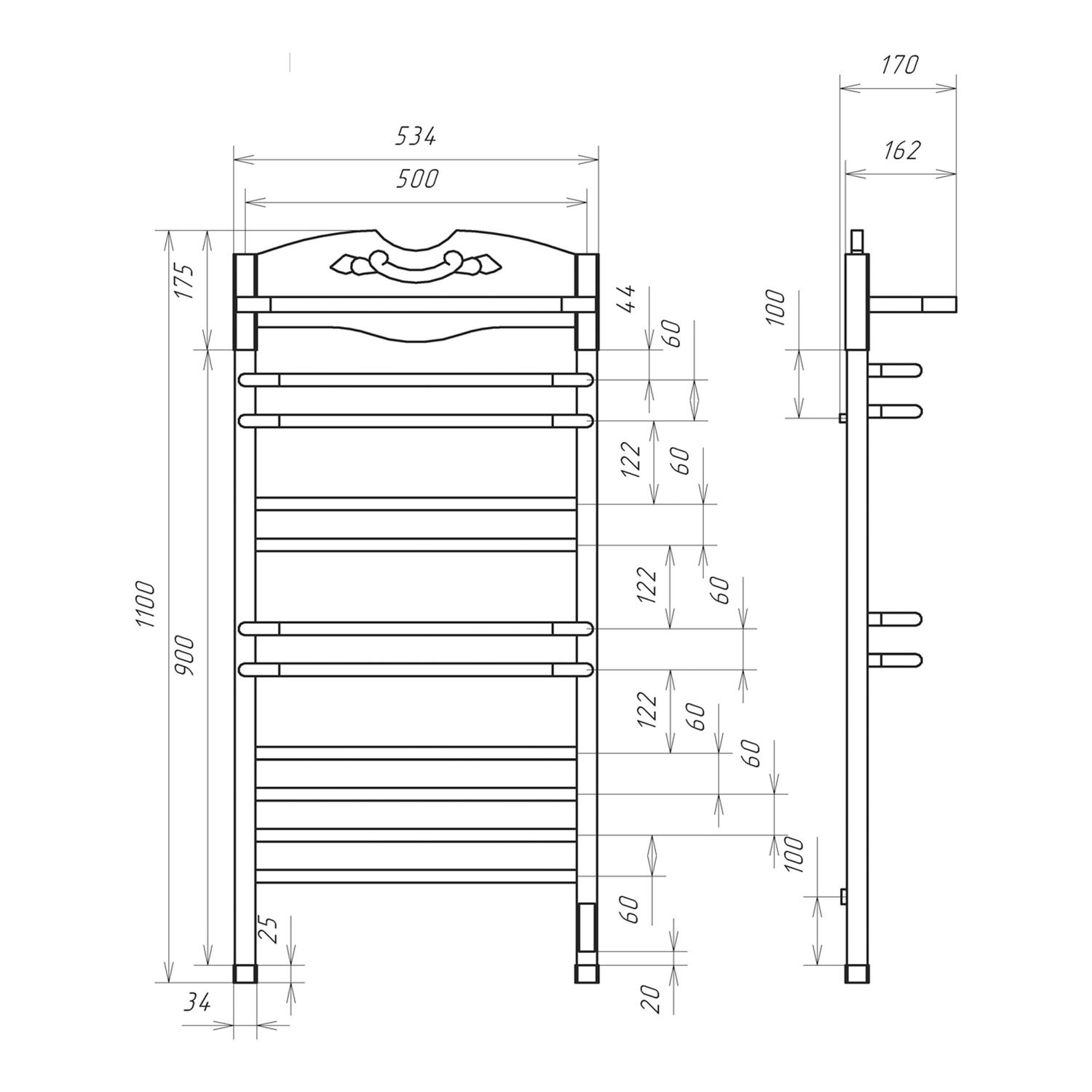Полотенцесушитель электрический OPADIRIS Валери OS83351WM белый матовый/белый    