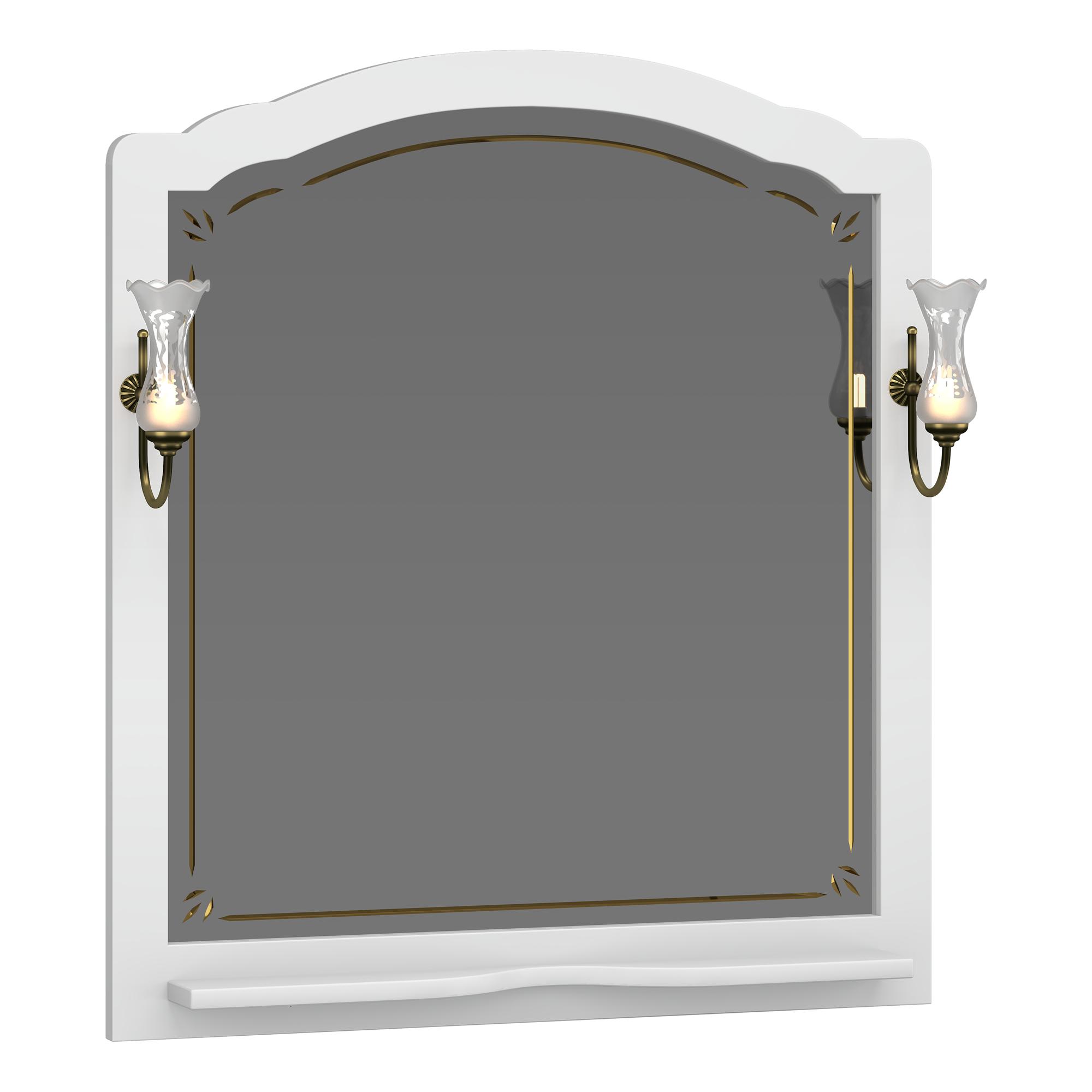 Зеркало OPADIRIS Лоренцо 100, белый матовый, с выключателем, вар. 3