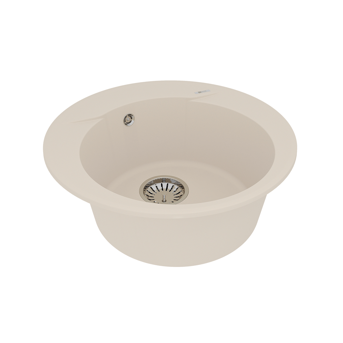 Мойка кухонная Lemark SULA 500 врезная круглая из кварцгранита, шампань 