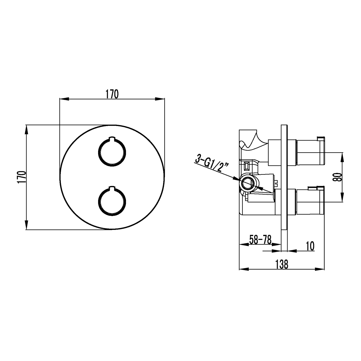 Смеситель Lemark Yeti LM7823C для душа, встраиваемый, хром