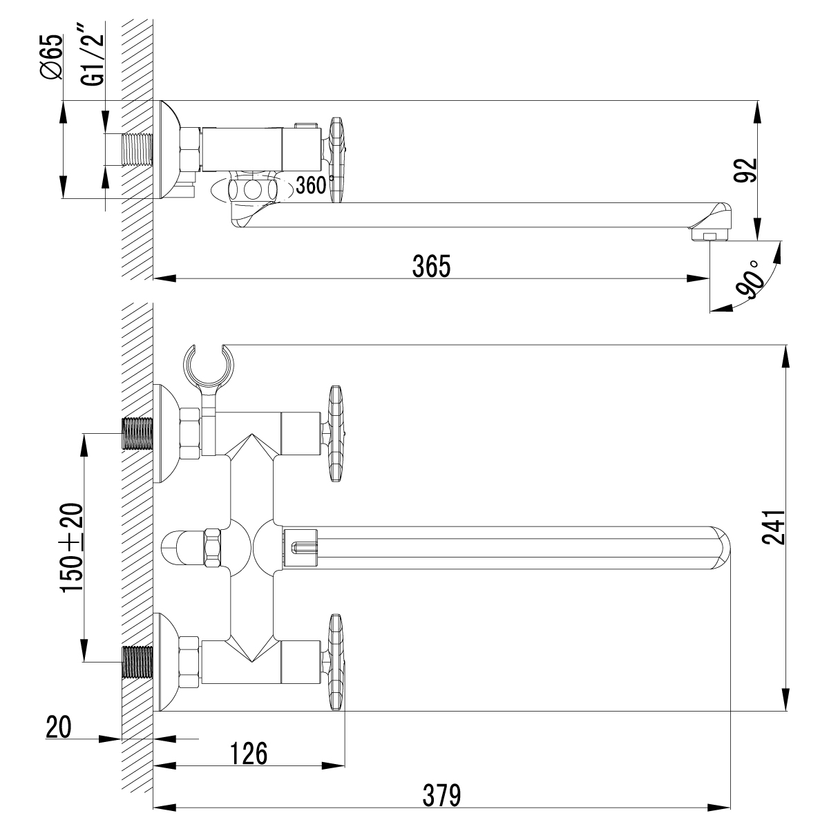 Смеситель Lemark Plus Spirit LM1951C универсальный, хром
