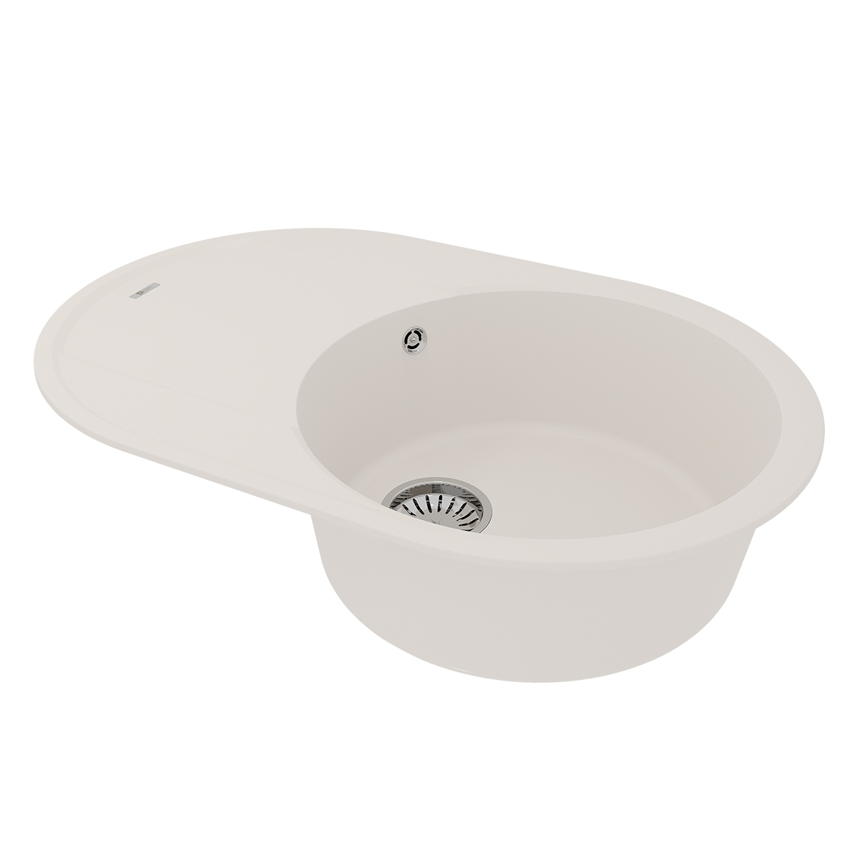 Мойка кухонная Lemark LACHA 760 врезная овальная с крылом из кварцгранита, жасмин 