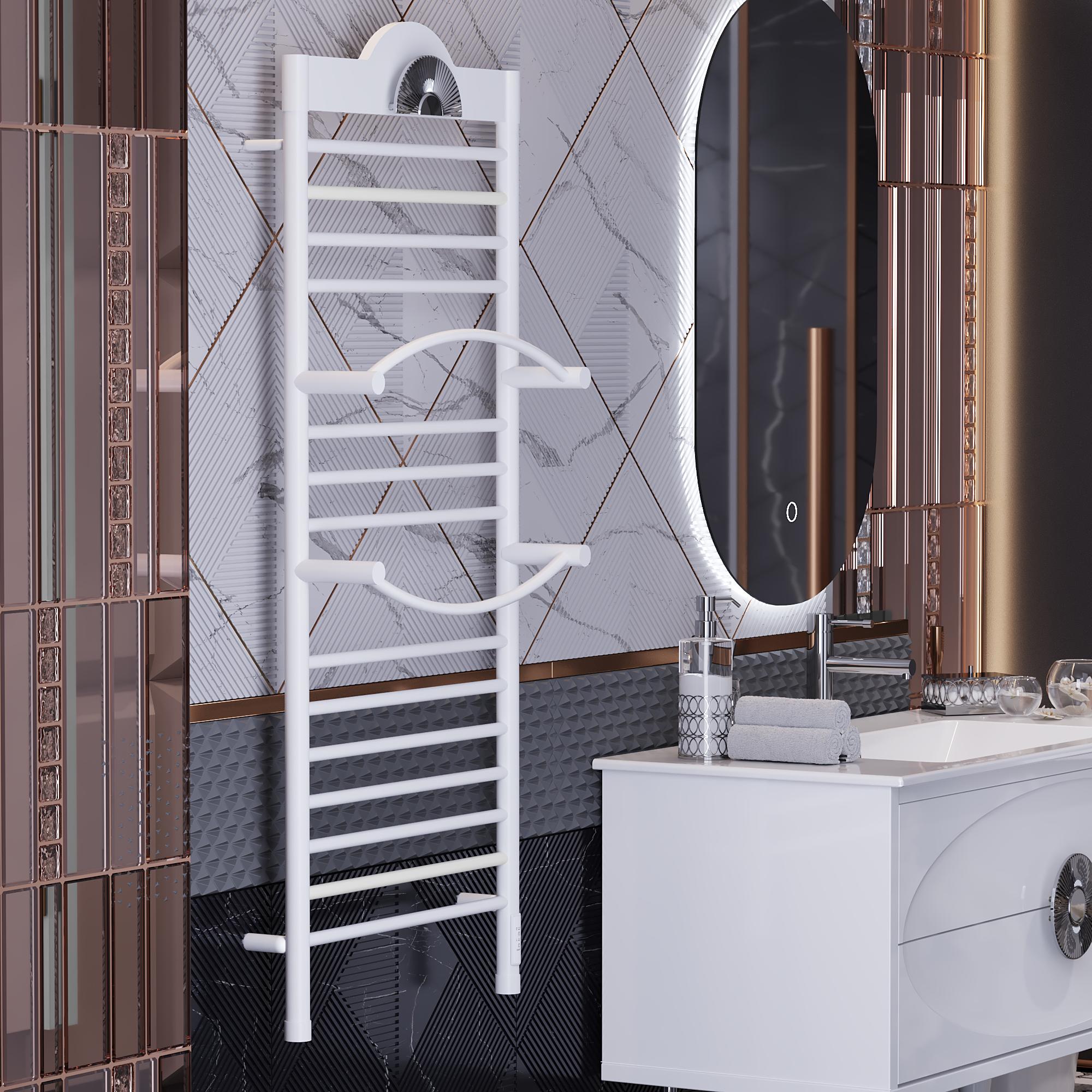 Полотенцесушитель электрический OPADIRIS Ибица OS17353WS белый матовый/белый, серебро