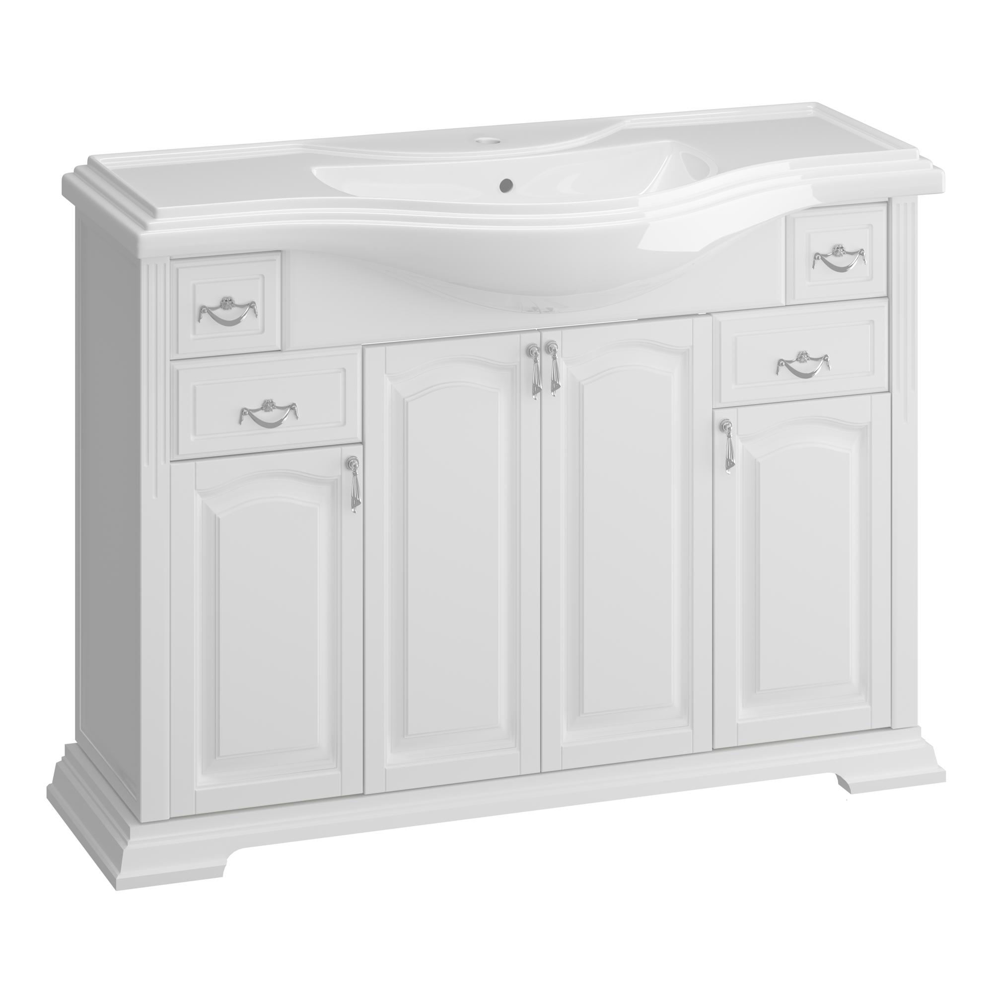 Тумба OPADIRIS Риспекто 120, белый матовый (под раковину Kirovit Классик 120)