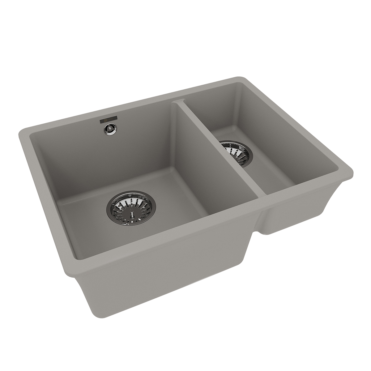 Мойка кухонная Lemark SINARA 550.2-U подстольного монтажа с доп.чашей из кварцгранита, грей