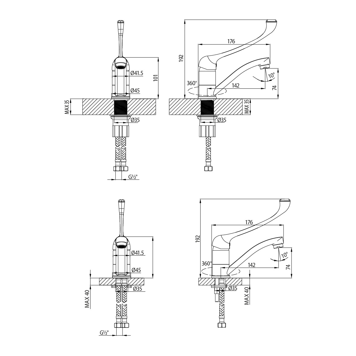 Смеситель Lemark Project LM4637C для раковины, хром