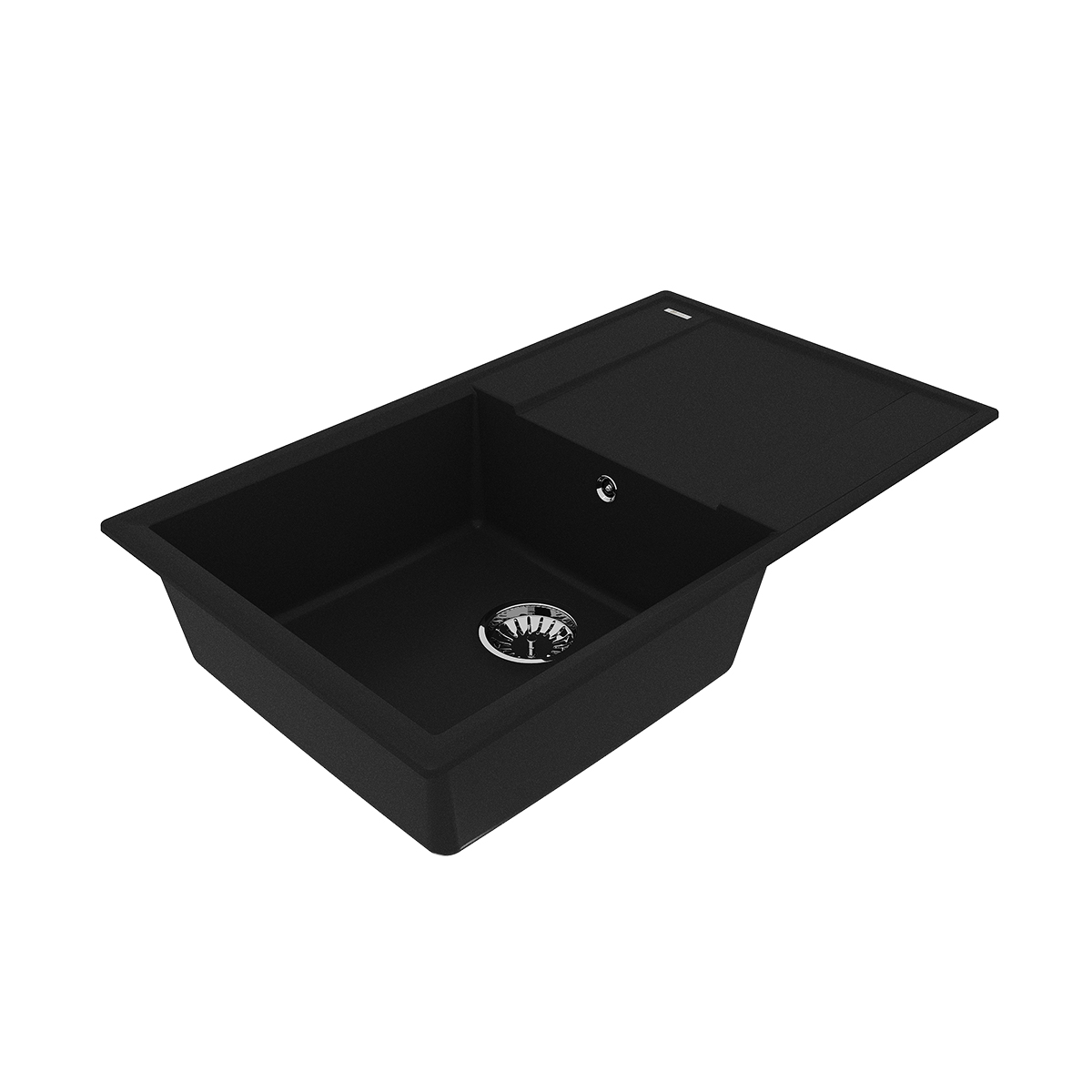 Мойка кухонная Lemark IMANDRA 840 врезная прямоугольная с крылом из кварцгранита, антрацит 