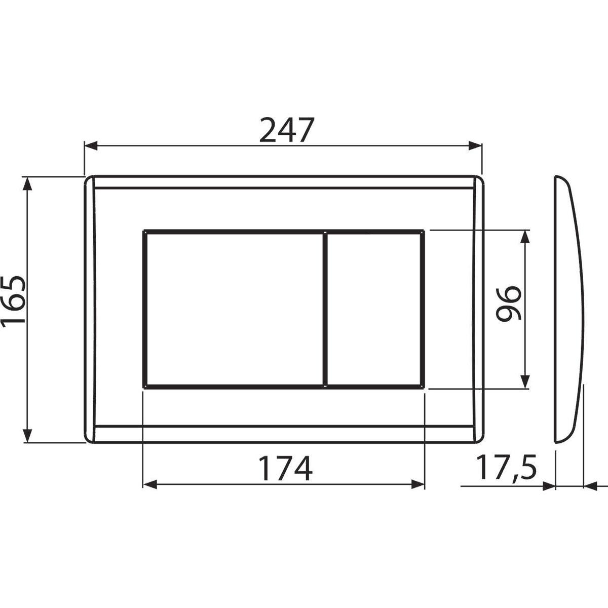 Кнопка управления AlcaPlast M278 для скрытых систем инсталляции, черный-мат