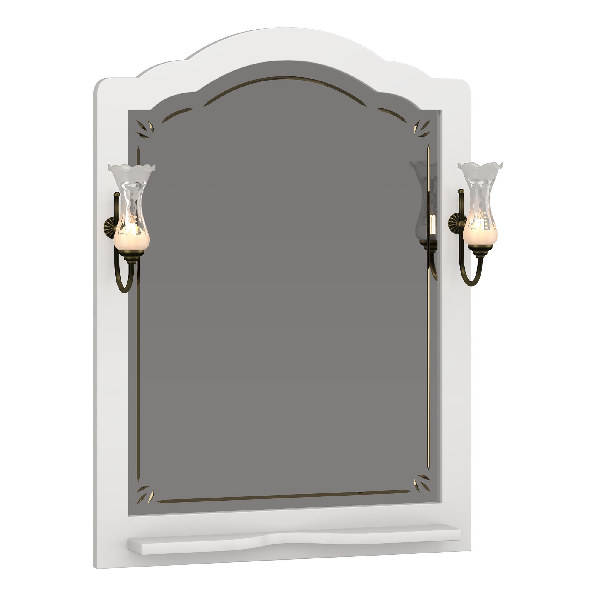 Зеркало OPADIRIS Лоренцо 80, белый матовый, с выключателем, вар. 3