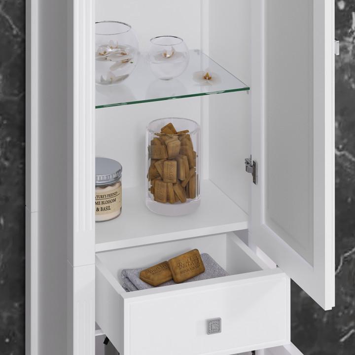 Пенал OPADIRIS Лаура, белый матовый без патины, правый