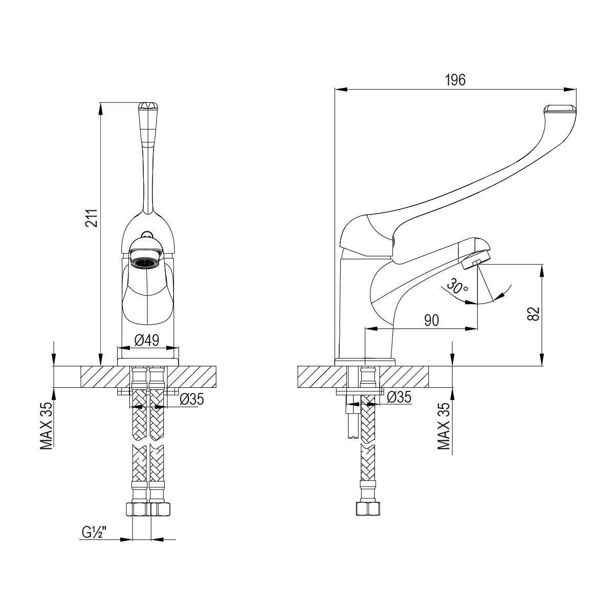Смеситель Lemark Project LM4636C для раковины, хром
