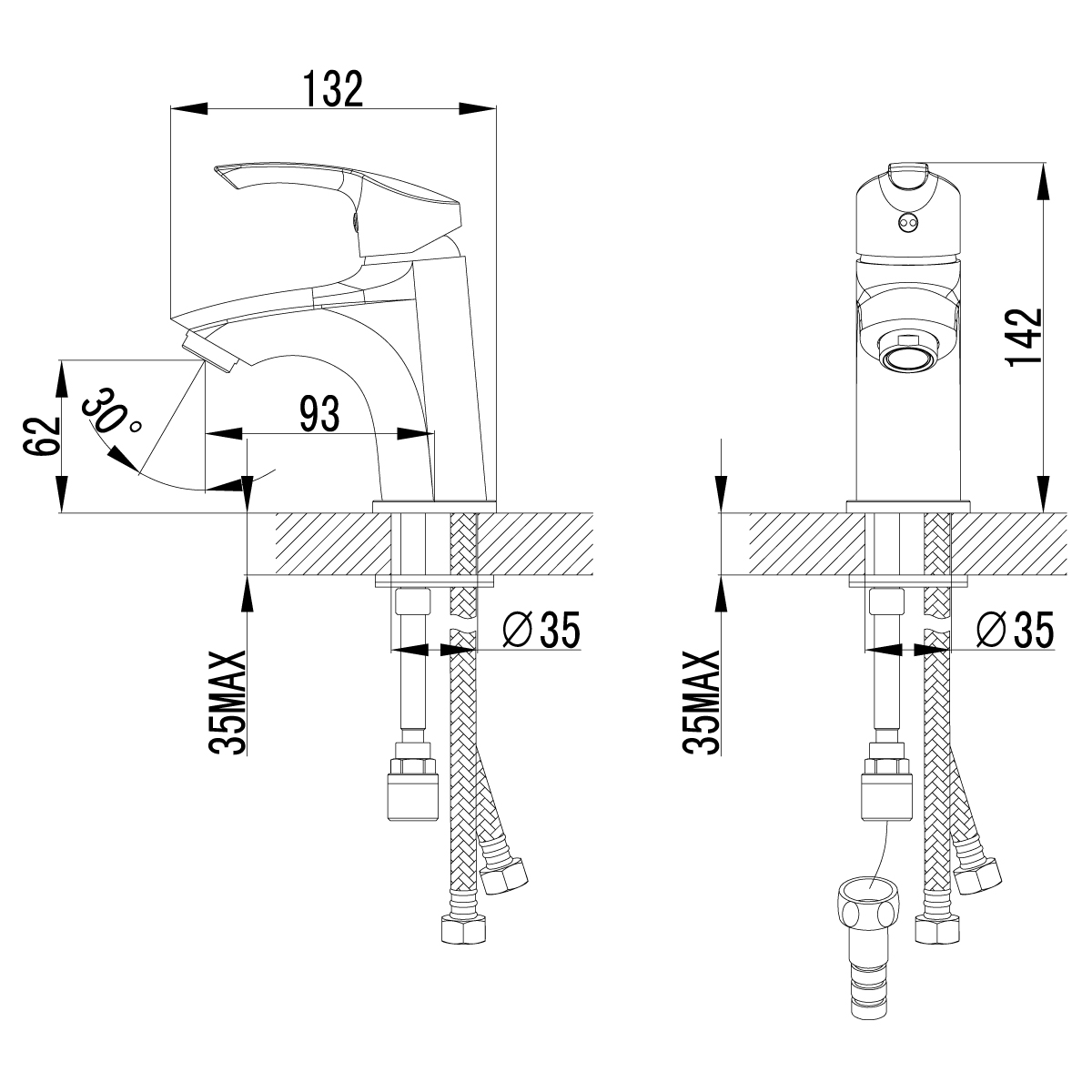 Смеситель Lemark Plus Strike LM1116C для раковины с гигиеническим душем , хром