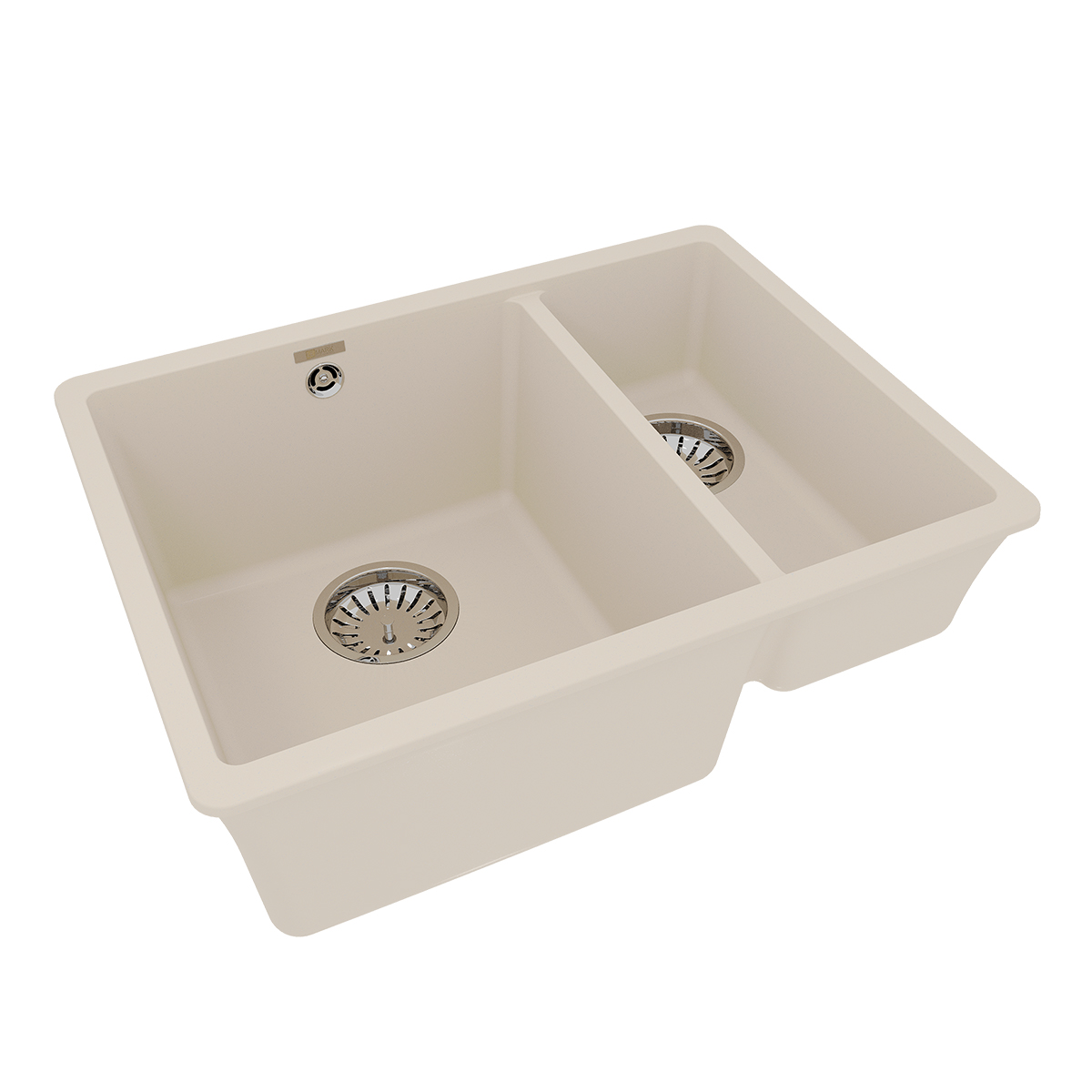 Мойка кухонная Lemark SINARA 550.2-U подстольного монтажа с доп.чашей из кварцгранита, шампань 