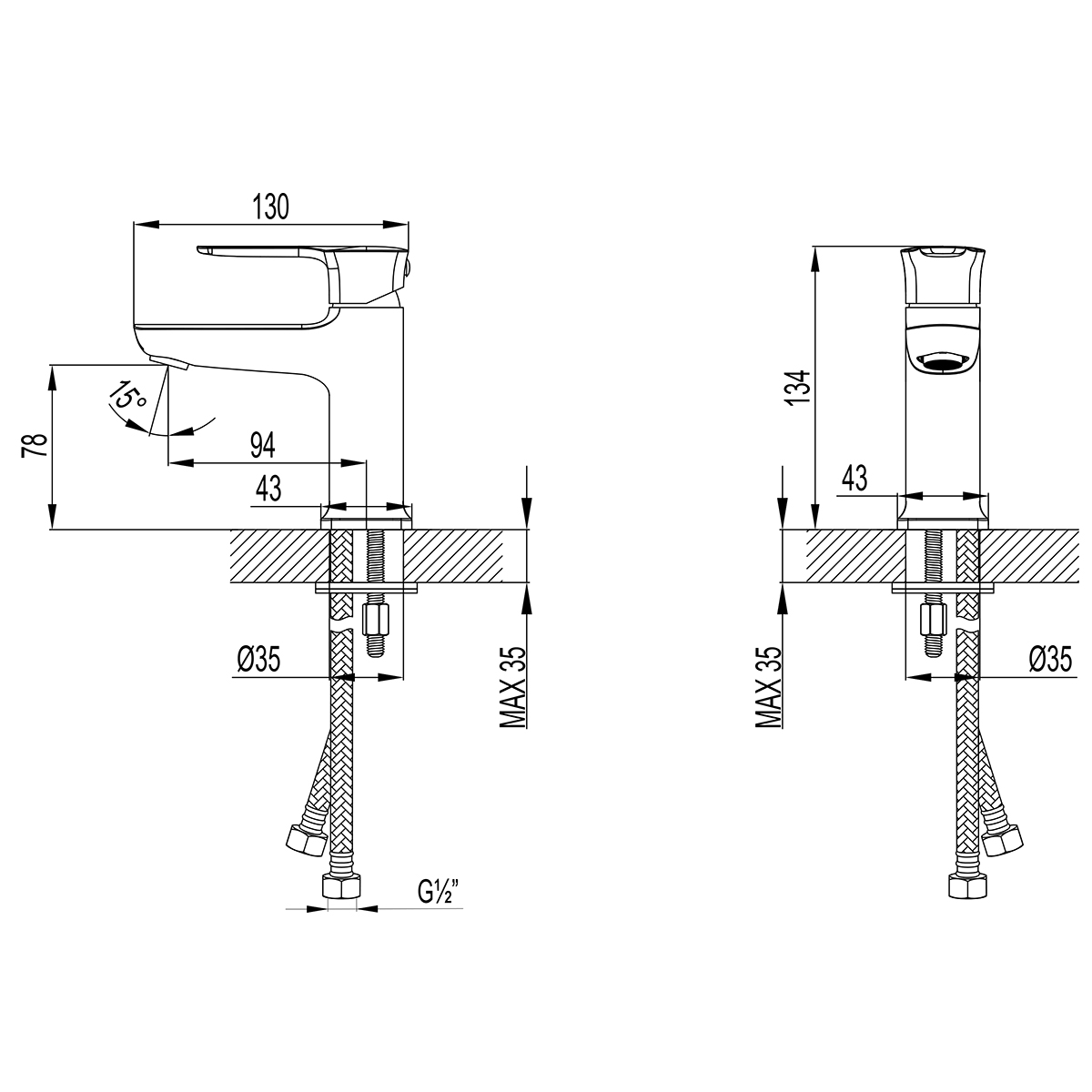 Смеситель Lemark Basis LM3606C для раковины , хром