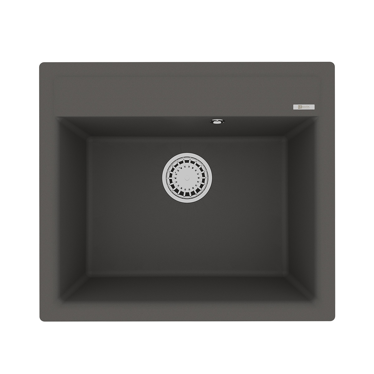 Мойка кухонная Lemark HANKA 570 врезная прямоугольная из кварцгранита, серый шёлк