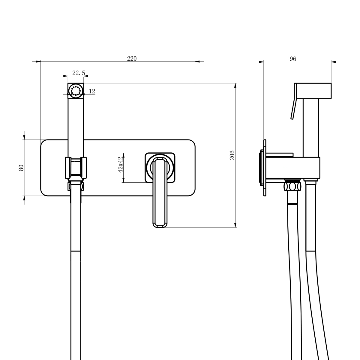 Смеситель Lemark Mista LM6419WG с гигиеническим душем, встраиваемый, белый/золото