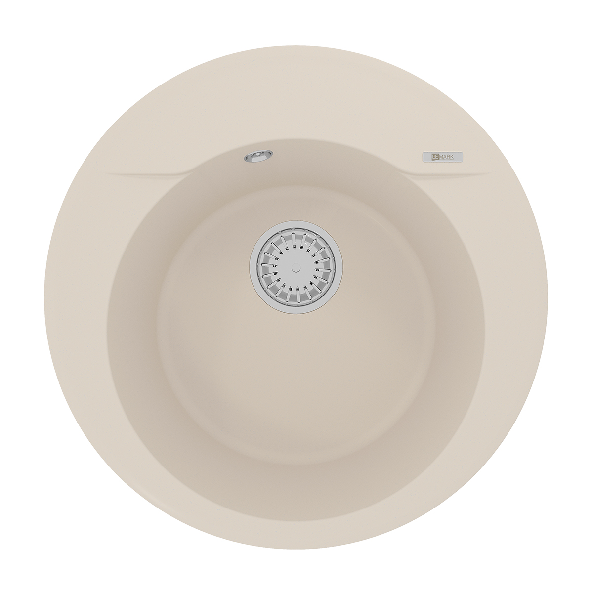 Мойка кухонная Lemark SULA 500 врезная круглая из кварцгранита, шампань 