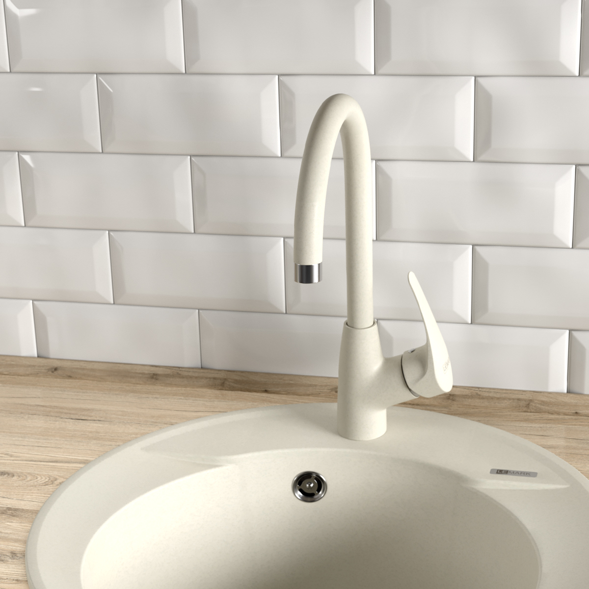 Смеситель Lemark LINARA LM0405PJS для кухни с высоким поворотным изливом, жасмин