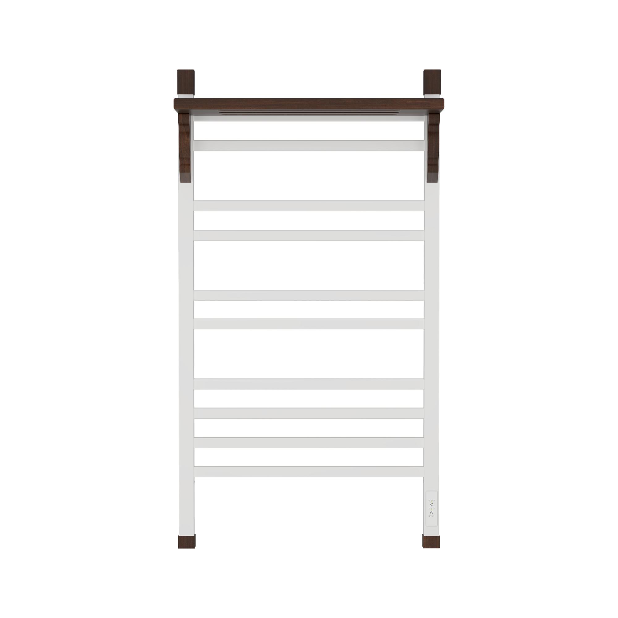Полотенцесушитель электрический OPADIRIS Лоренцо OS41359WN с полкой, белый матовый/светлый орех