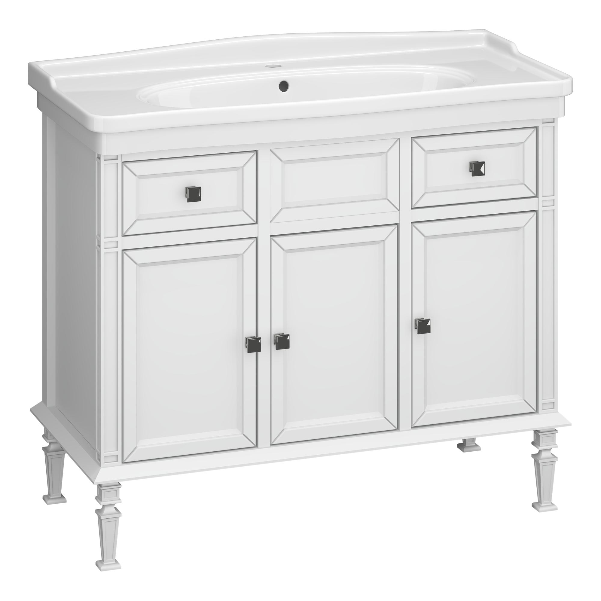 Тумба OPADIRIS Кантара 105, белый матовый (под раковину Kirovit Модерн 105)