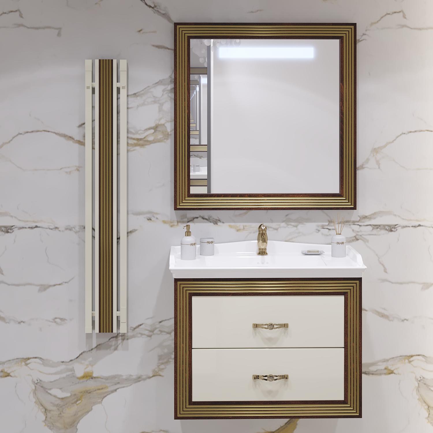 Полотенцесушитель электрический OPADIRIS Карат OS69322EN слоновая кость/светлый орех, золото