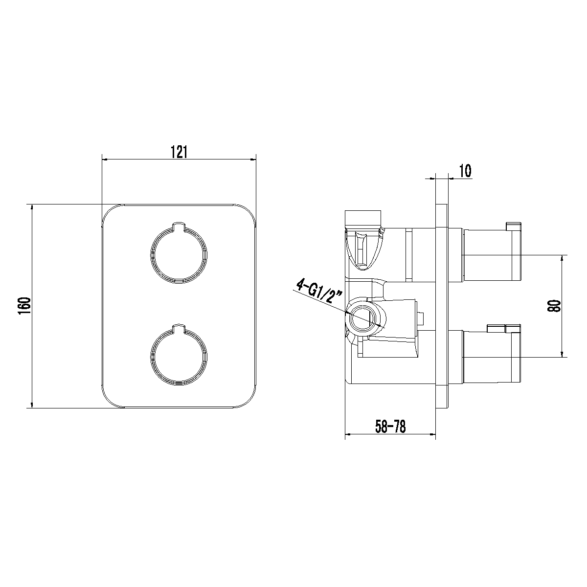Смеситель Lemark Yeti LM7847C для ванны и душа, встраиваемый, хром