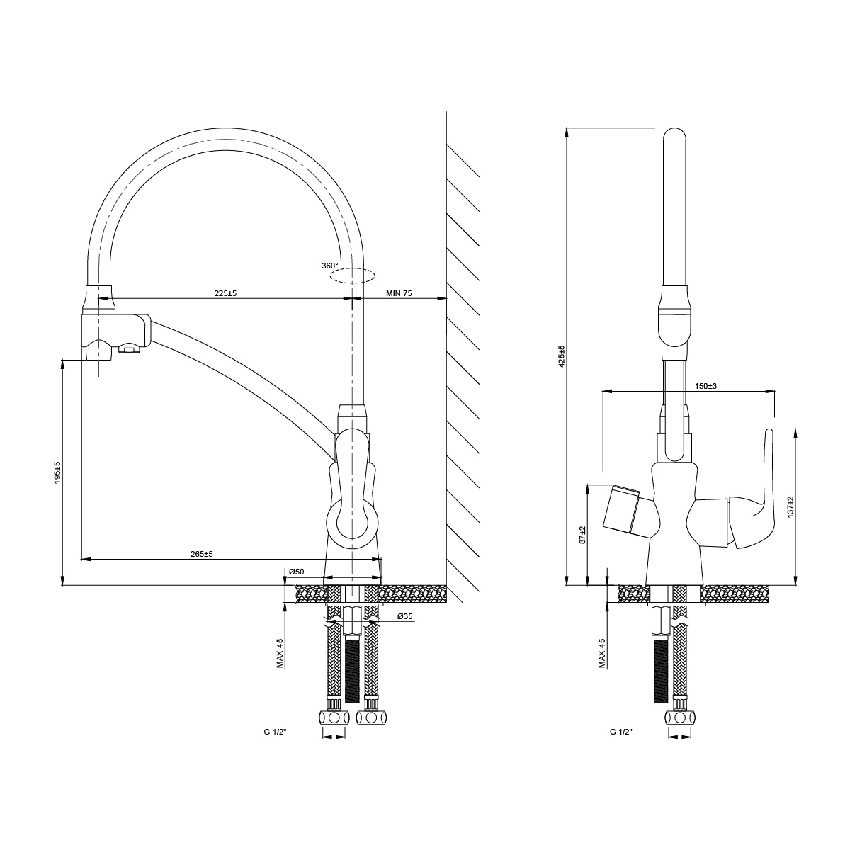 Смеситель Lemark Comfort LM3070C для кухни  с подключением к фильтру, хром/черный