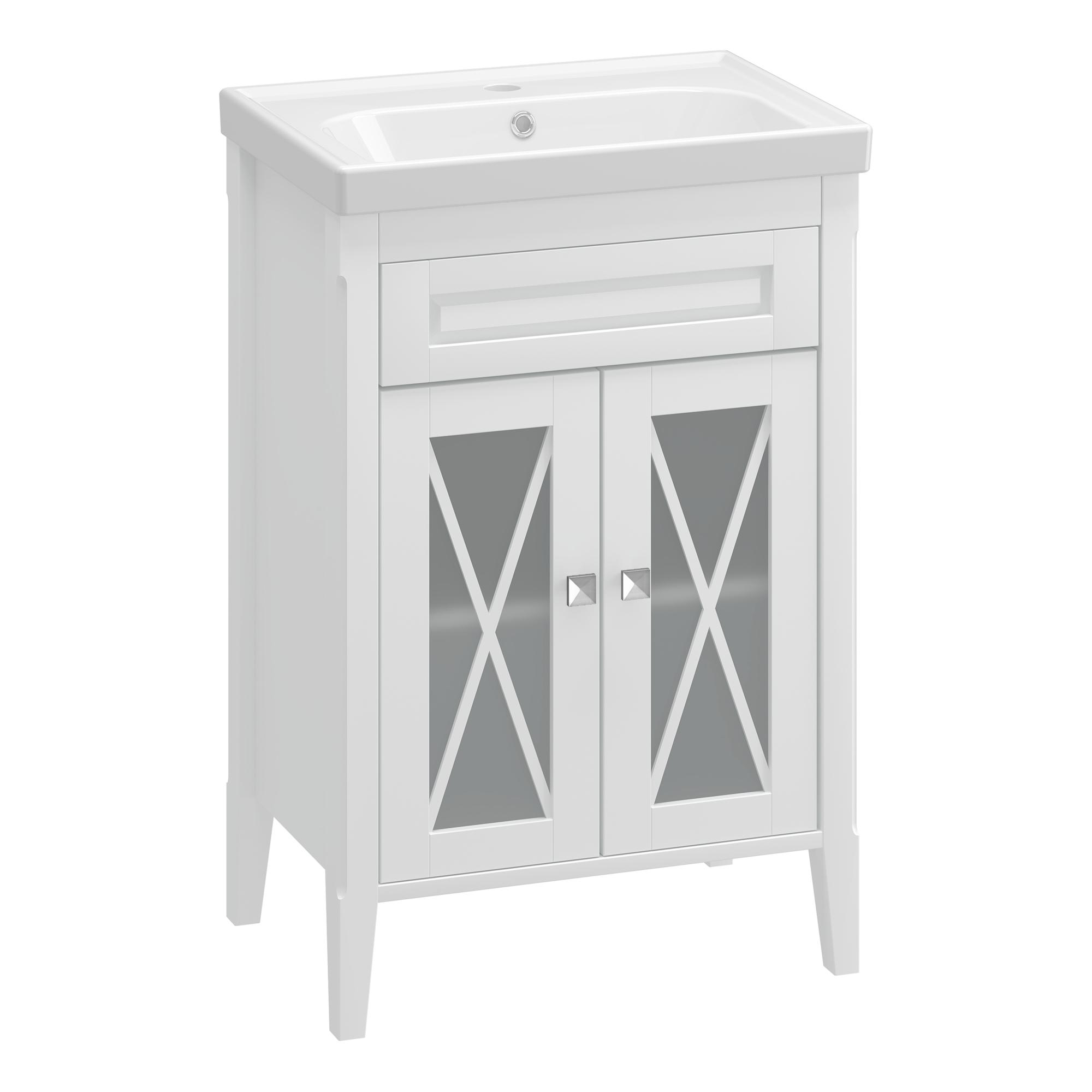 Тумба OPADIRIS Палермо 60, белый матовый (под раковину CeraStyle FRAME 60)