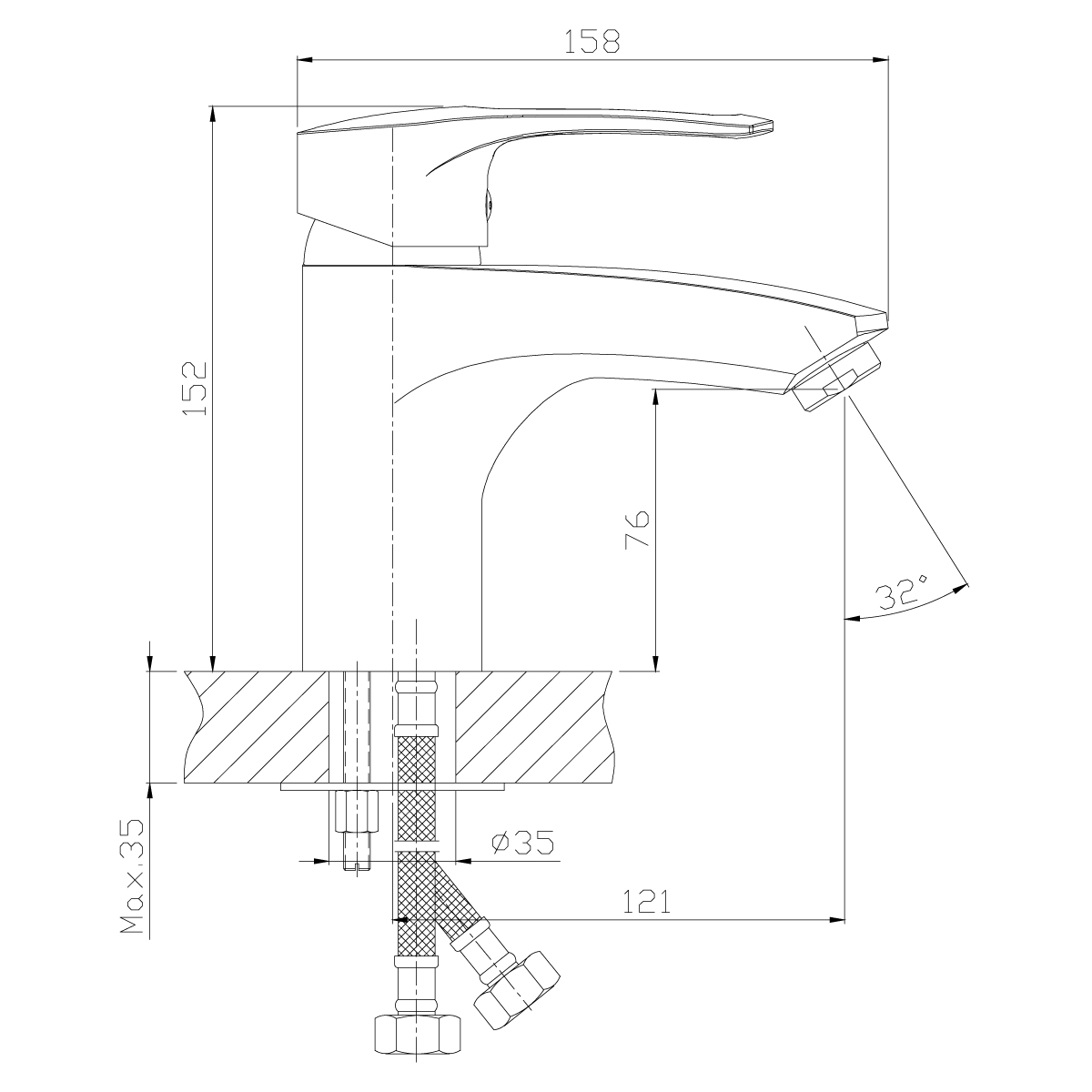 Смеситель Rossinka T40-15 для раковины и биде, хром