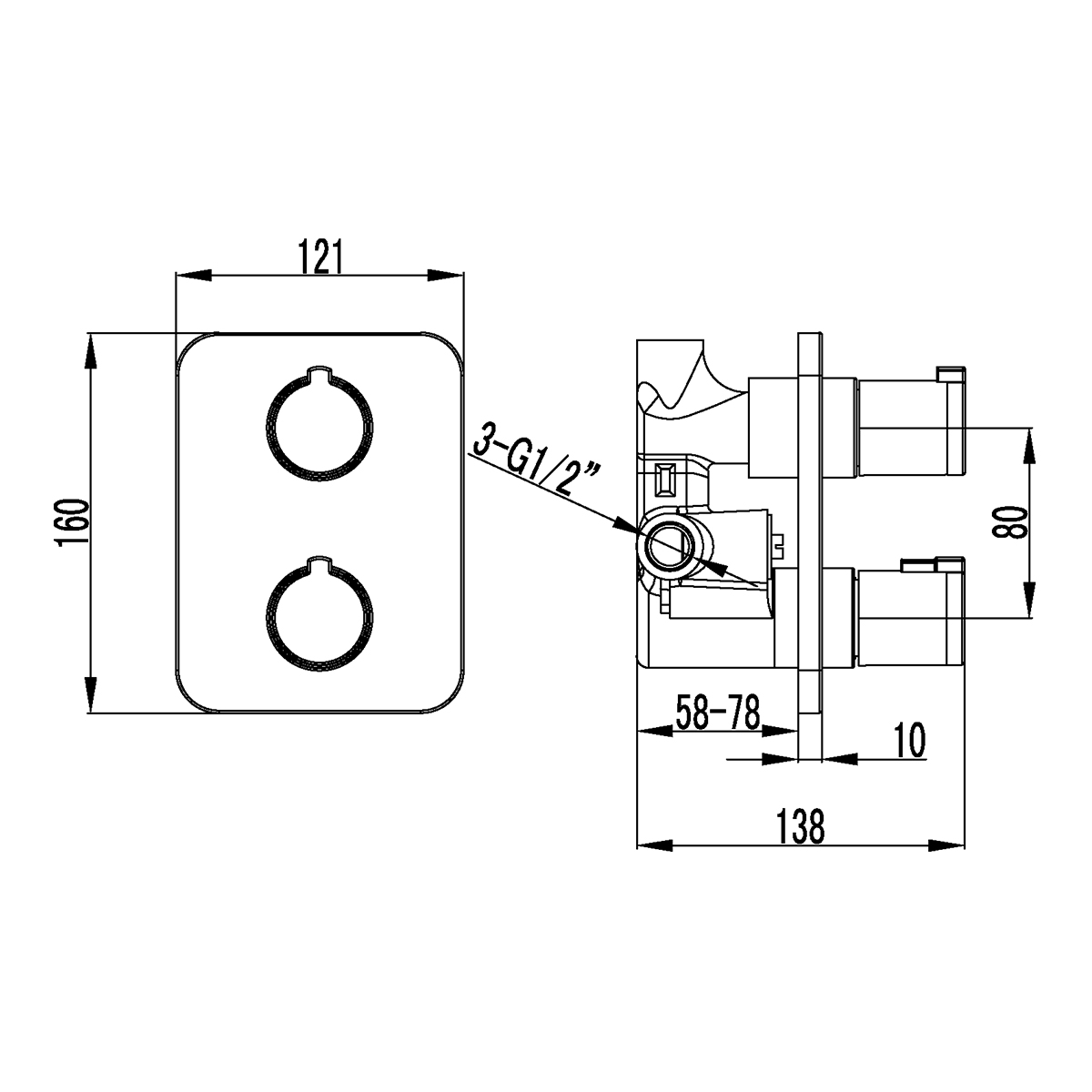 Смеситель Lemark Yeti LM7843C для душа, встраиваемый, хром