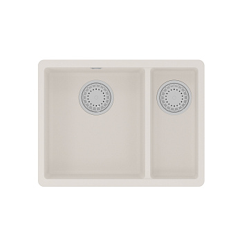 Мойка кухонная Lemark SINARA 550.2-U подстольного монтажа с доп.чашей из кварцгранита, жасмин 
