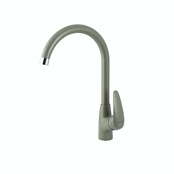 Смеситель Lemark LINARA LM0405PGS для кухни с высоким поворотным изливом, серый шёлк